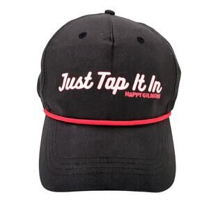 Happy Gilmore Hat Cap Adjustable Snap Back Adult Black Just Tap It In Golf Movie